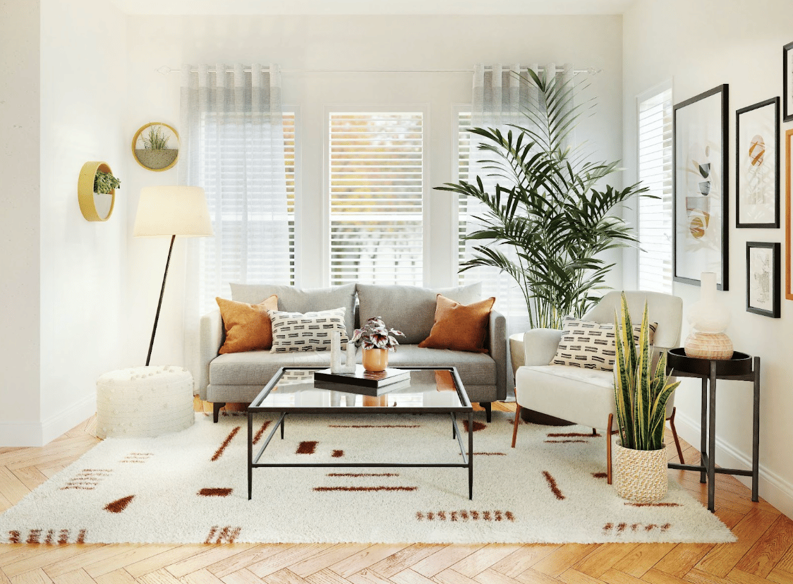 A couch and a desk
